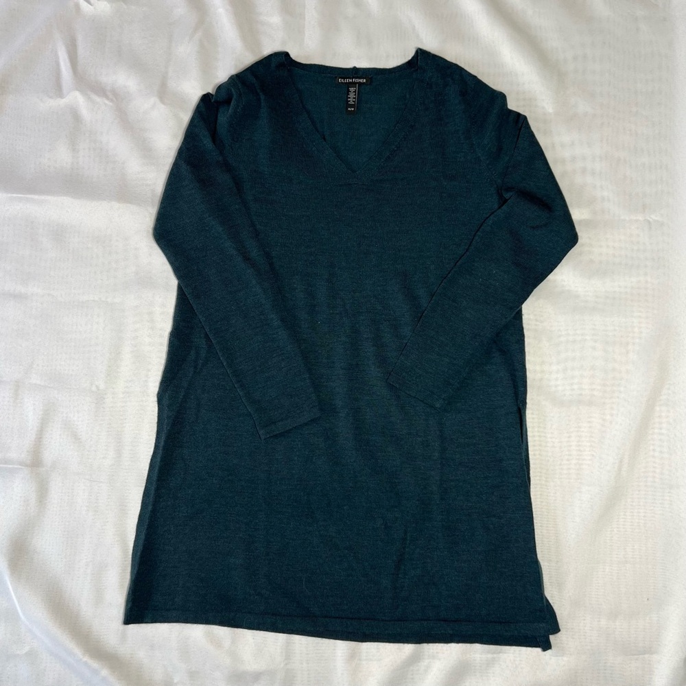 Eileen Fisher Teal Tunic Women’s XS 3/4 Sleeve